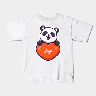 Cute panda love Kids T-Shirt